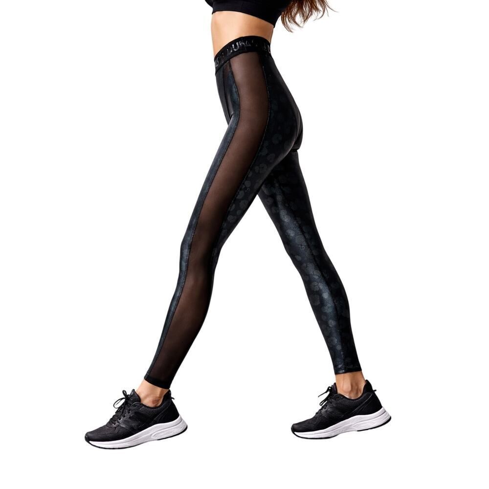 DUNDAS/CARBON 38 Women's High Waist Metallic Panther Ezra Leggings Black Medium